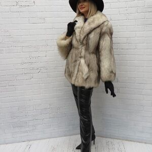 Luxurious Vintage Blue Fox Fur Coat